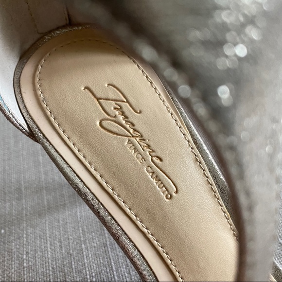 Vince Camuto Metallic High Heel Sandals - Picture 3 of 8
